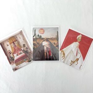 Janet Hill Studio Greeting Card 3 PC Set NWT Blank Canadian Artist Whimsical